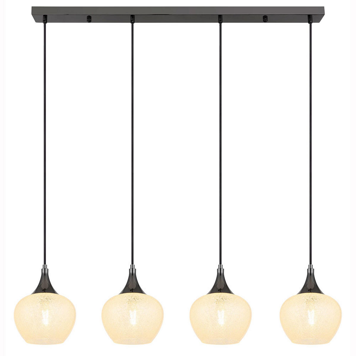 LED HÄNGELEUCHTE Metall Glas Schwarz Chrom - Schwarz, Glas (99/18/120cm) - Globo Lighting
