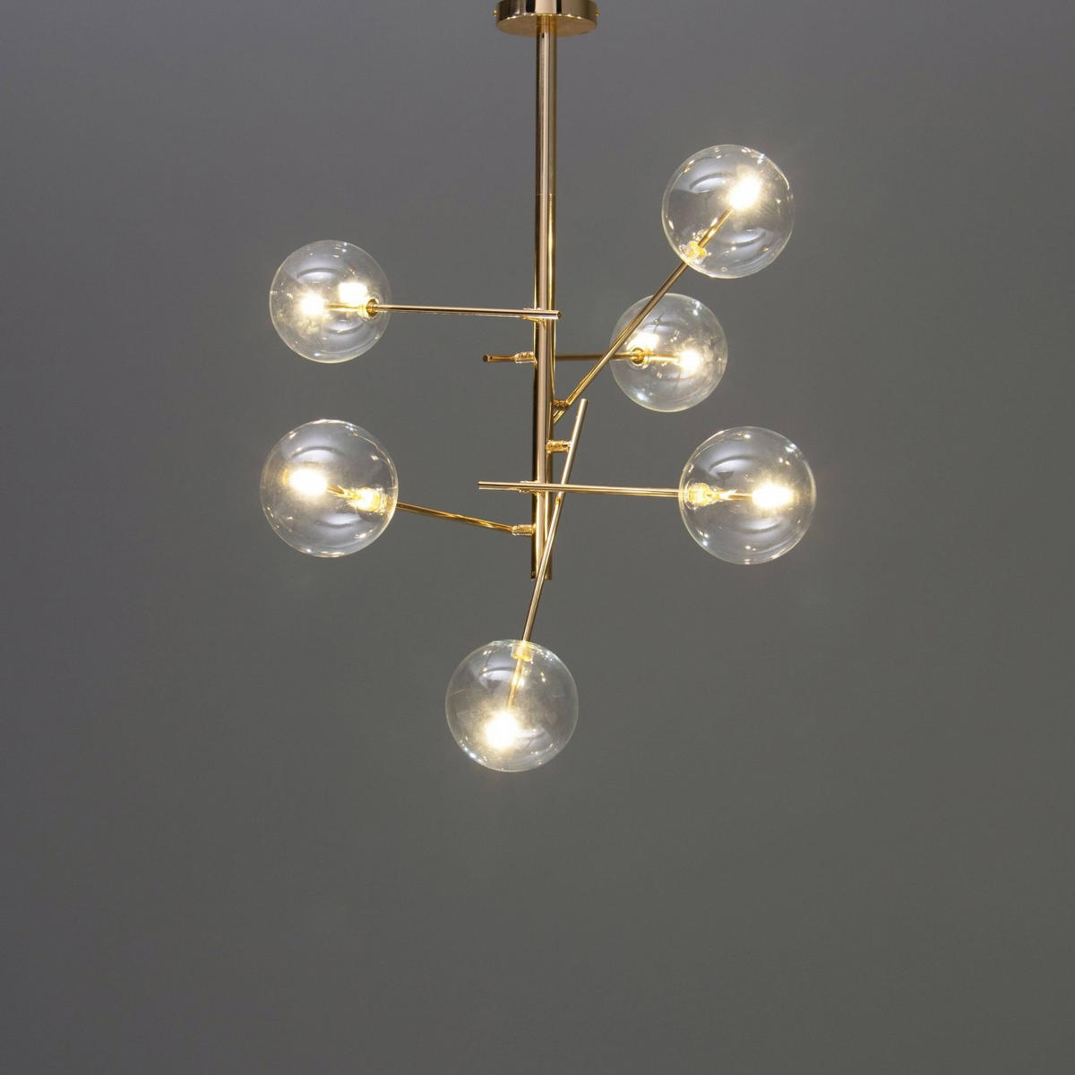 HÄNGELEUCHTE Zag, Gold, 84cm - Goldfarben, Glas (84/84/70cm) - KOSILUM