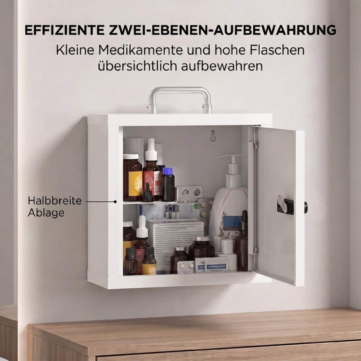 KOMBINATIONSKOFFER – zweilagig, mit Zahlenschloss, weiß - Weiß, Metall (14/30/30cm) - DCA
