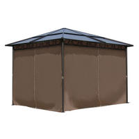 HARDTOP Pavillon 3x3m - Schwarz/Braun, Metall (300/263/300cm) - QUICK STAR
