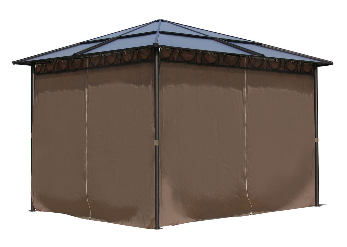 HARDTOP Pavillon 3x3m - Schwarz/Braun, Metall (300/263/300cm) - QUICK STAR