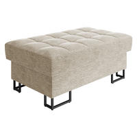 POLSTERHOCKER Laris - Champagner/Schwarz, Holz/Textil (106/44/67cm) - MIRJAN24