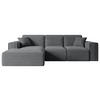 ECKSOFA Ottomane Links SERRA-L - 266x165x73 cm Dunkelgrau Cord - Dunkelgrau/Schwarz, Holzwerkstoff/Kunststoff (165/266cm) - ALTDECOR
