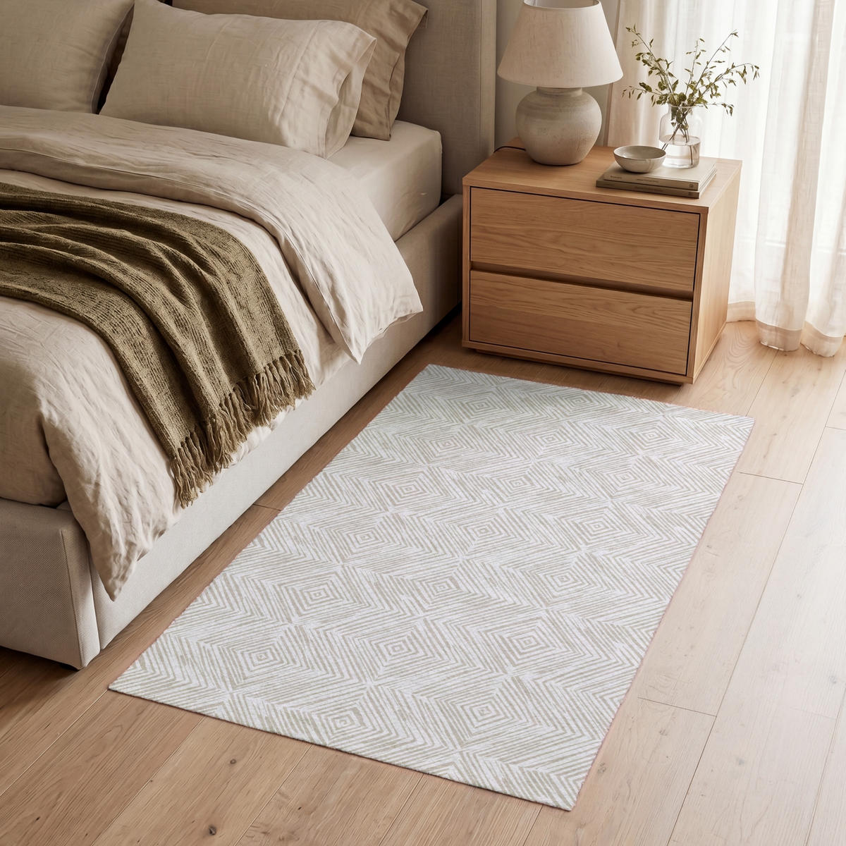 KOBERCE - Abstraktné - Diamanty - Béžová - 90x150 cm - béžová, textil/plast (90/0.4cm) - OnlyWow