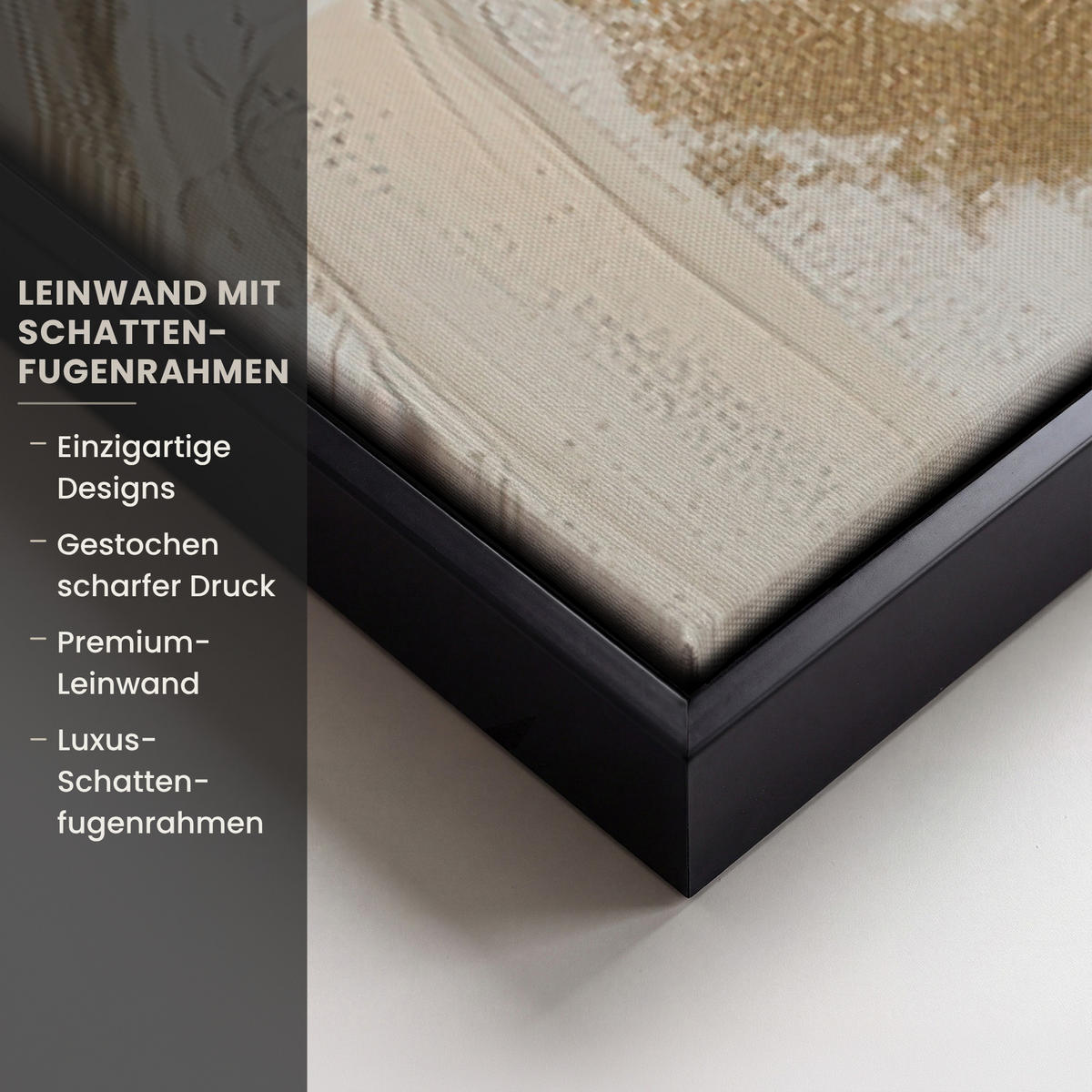 LEINWAND Bilder mit Rahmen - Gesicht - Frau - Blätter - Gold - 80x120 - Beige, Textil (80/120cm) - MuchoWow