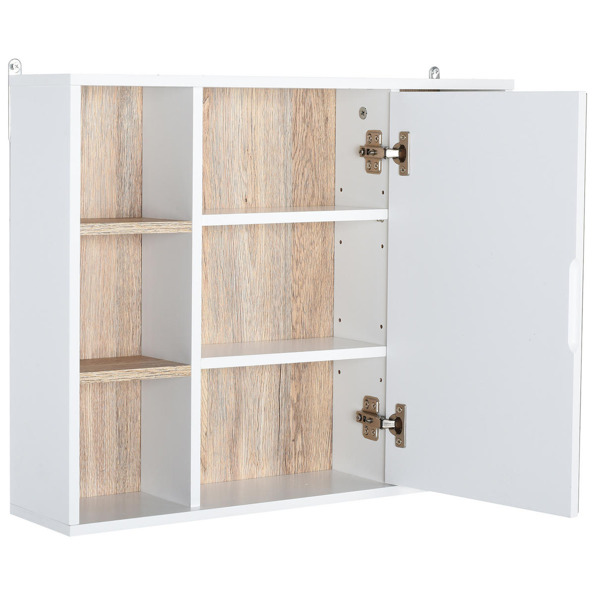 SPIEGELSCHRANK mit 3 Seitenablagen und verstellbarem Innenboden, 60 x 14,5 x 49,4 cm - Weiß, Glas (60/49.4/14.5cm) - Vallsero