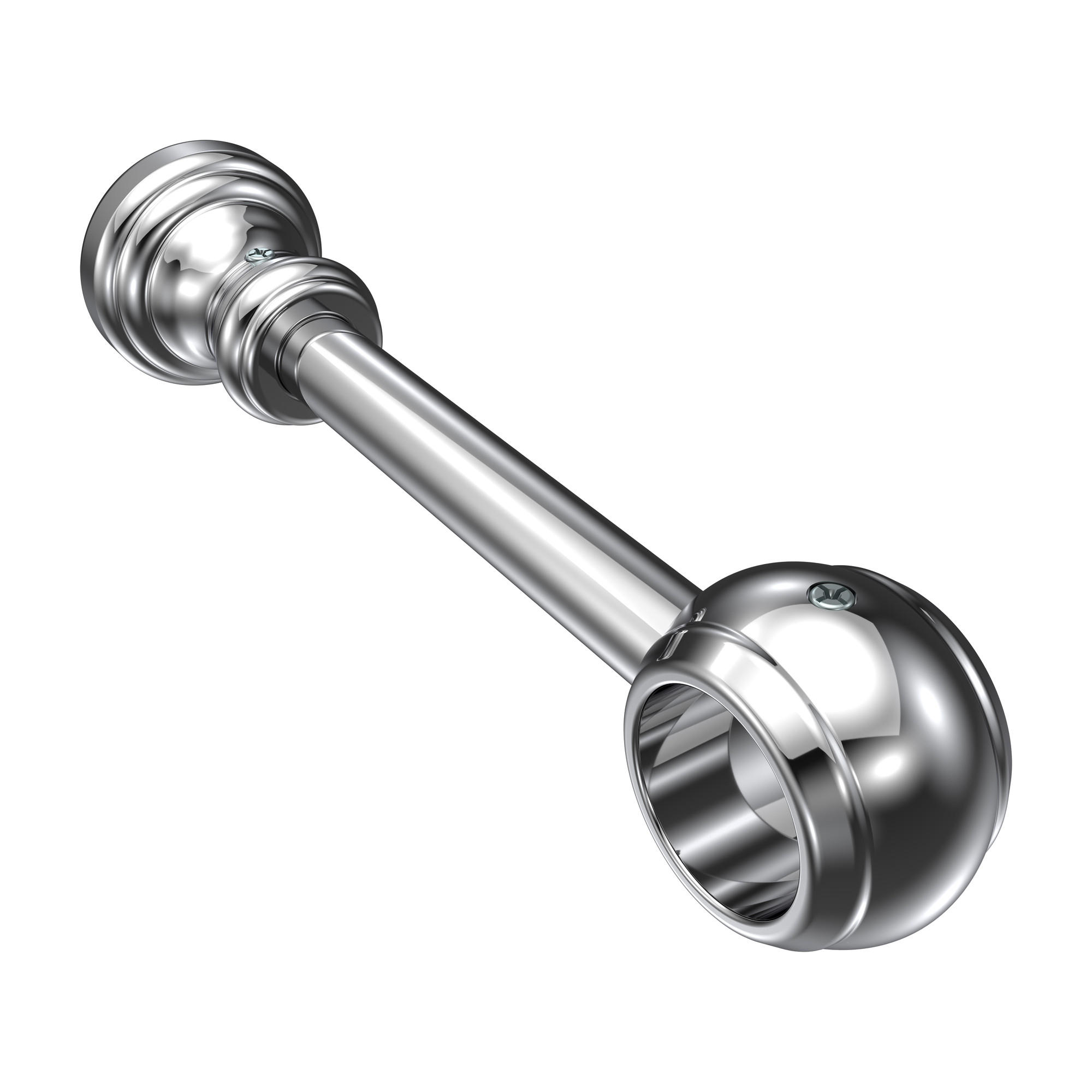 TRÄGER FÜR GARDINENSTANGEN 28 mm Ø, Classic 1-läufig, Chrom - Chromfarben, Kunststoff (19.5/5/5cm) - INTERDECO