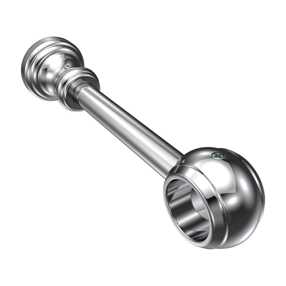 TRÄGER FÜR GARDINENSTANGEN 28 mm Ø, Classic 1-läufig, Chrom - Chromfarben, Kunststoff (19.5/5/5cm) - INTERDECO