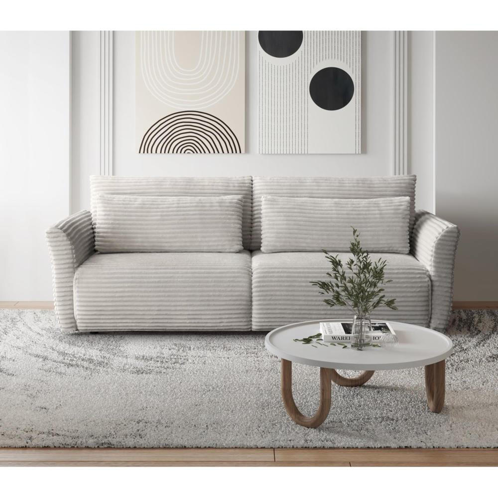 SCHLAFSOFA Samir 3-Sitzer beige - Beige/Schwarz, Kunststoff/Textil (240/92/108cm) - Beautysofa