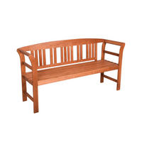 GARTENBANK Lucern 3-Sitzer mit Rose Terrassenbank - Braun, Holz (157/82.5/45cm) - DELUKE