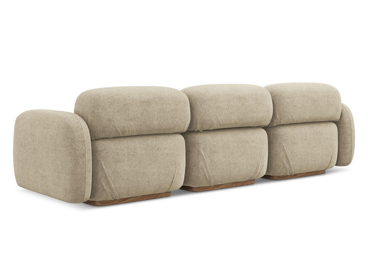 4-SITZER-SOFA Bouclé Stoff Beige - Beige/Braun, Holz/Textil (270/73/95cm) - Makamii
