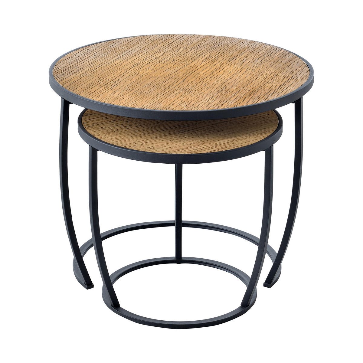SATZTISCH Neqi 60/60/49 - Schwarz, Holzwerkstoff (60/60/49cm) - [en.casa]