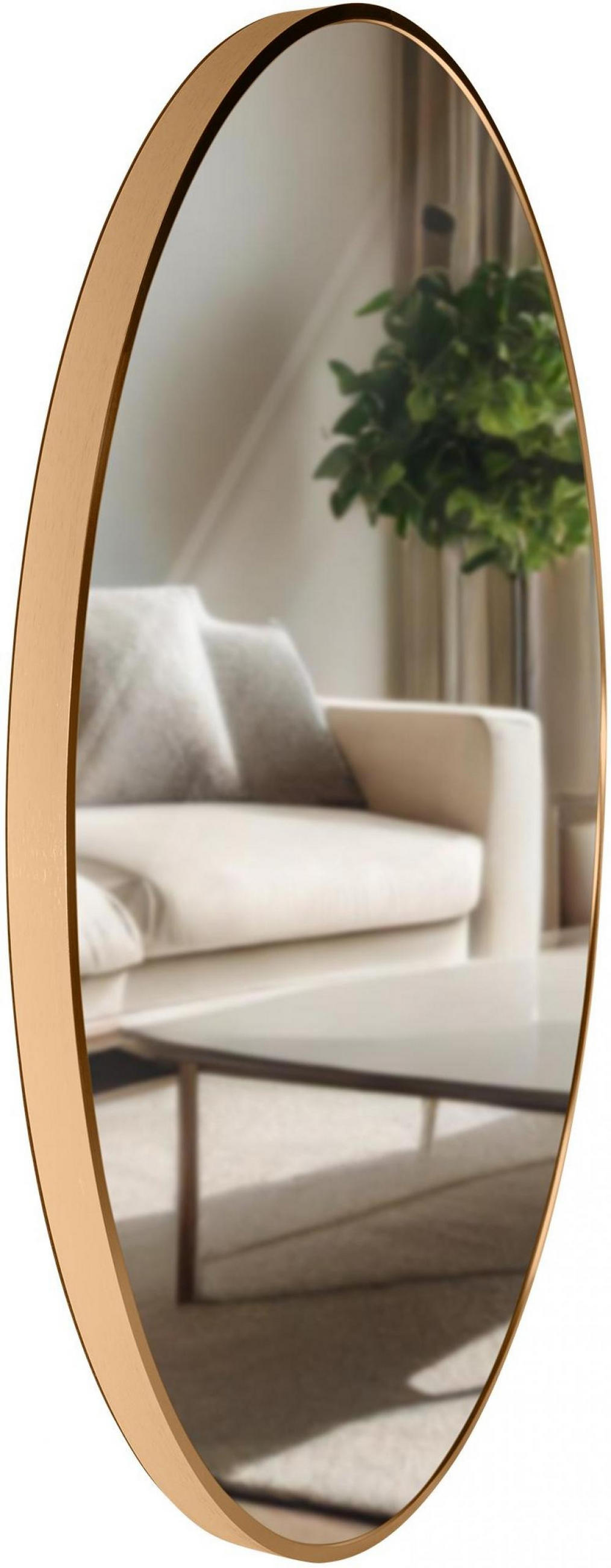 WANDSPIEGEL rund 80 cm Metall gold matt - Goldfarben, Metall (80/80/3cm) - CLP