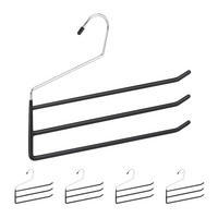 5XOBEŠALNIKI hlač - črna, kovina/umetna masa (33.5/23.5/0.5cm) - Relaxdays