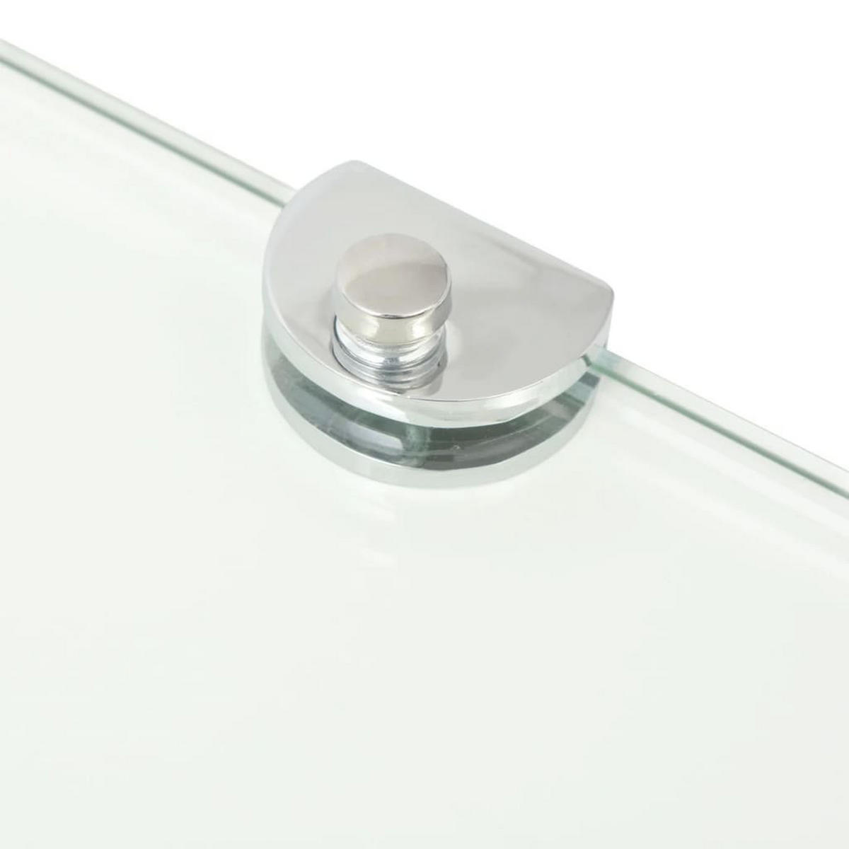 WANDBOARD für die Ecke 35/35 aus Glas Transparent mit Verchromten Halterungen - Transparent, Glas (35/0.8/35cm) - vidaXL