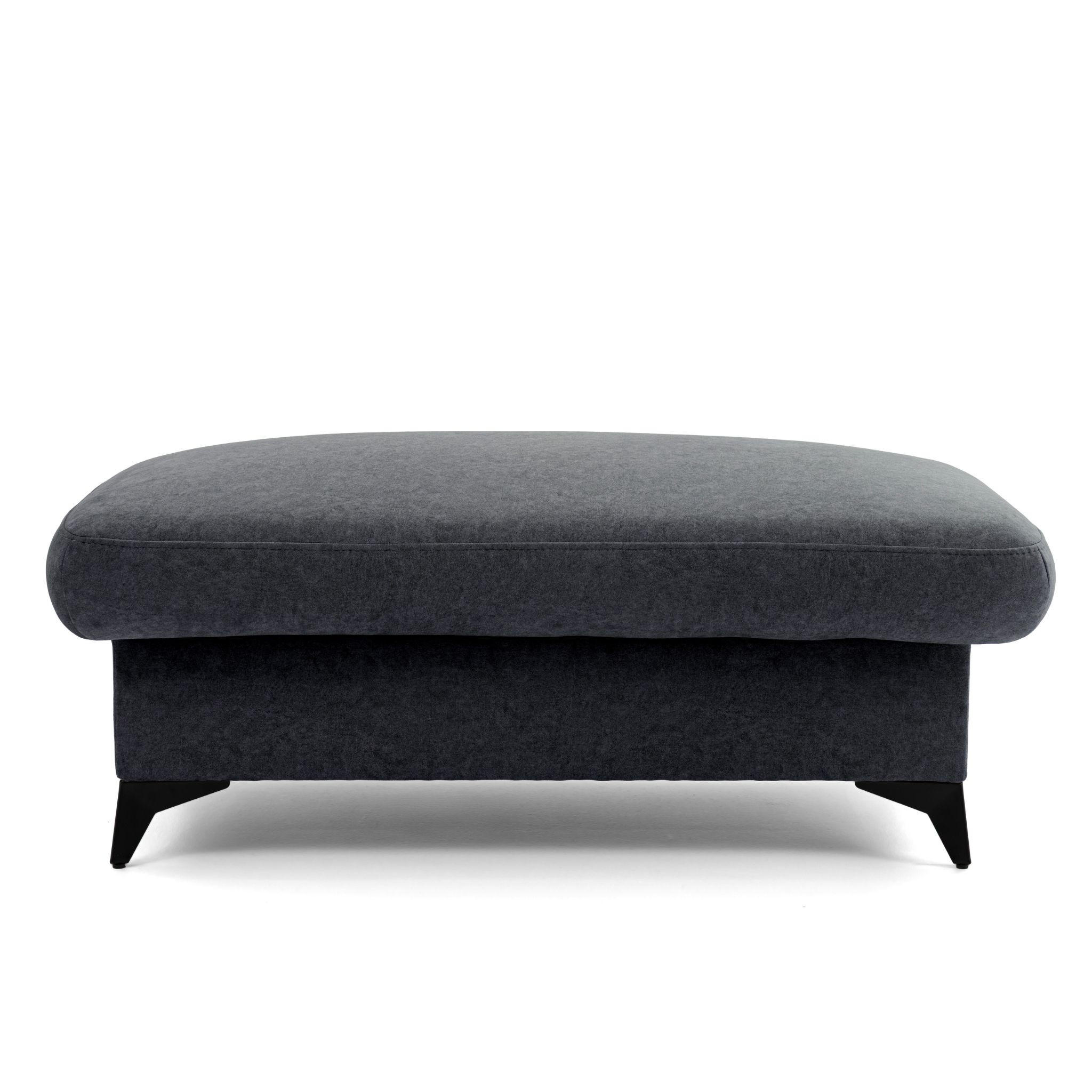 POUF PLAZA 115 x 67 cm Velours Dunkelgrau - Dunkelgrau/Schwarz, Holz/Textil (115/43/67cm) - Muffo