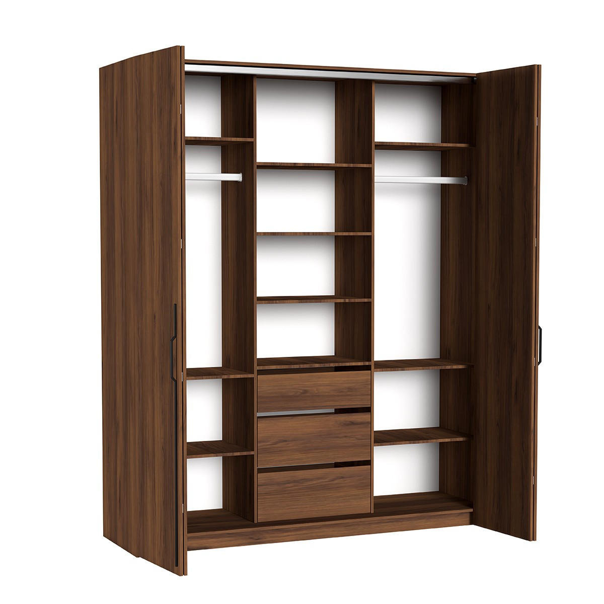 DREHTÜRENSCHRANK ANCONA 200/240/58cm 4-türig Braun - Braun, Holzwerkstoff (200/240/58cm) - MASSENO