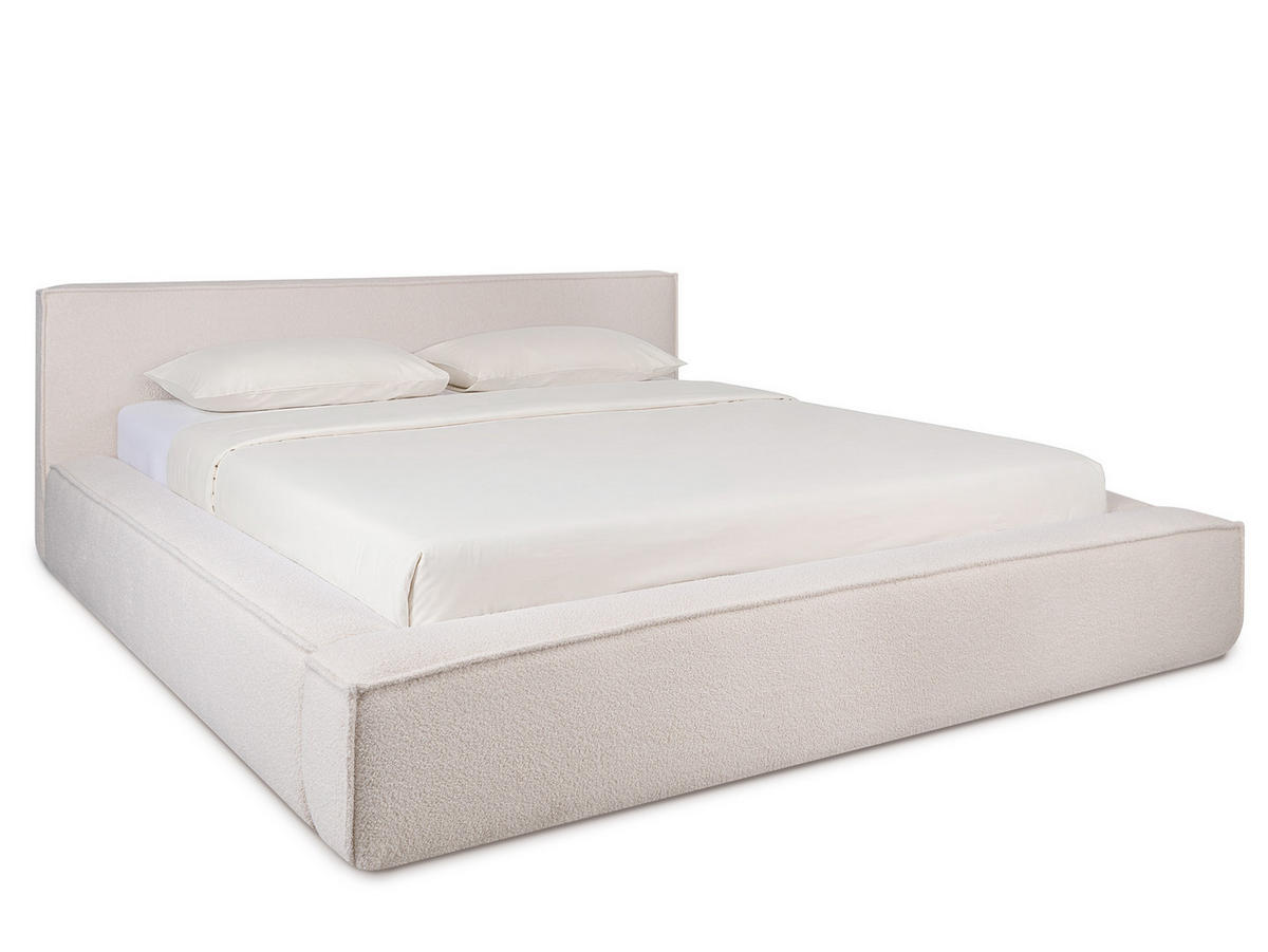 POLSTERBETT Marla Hellbeige 180/200 cm Boucle mit Bettkasten - Beige, Holz/Textil (180/200cm) - wonello