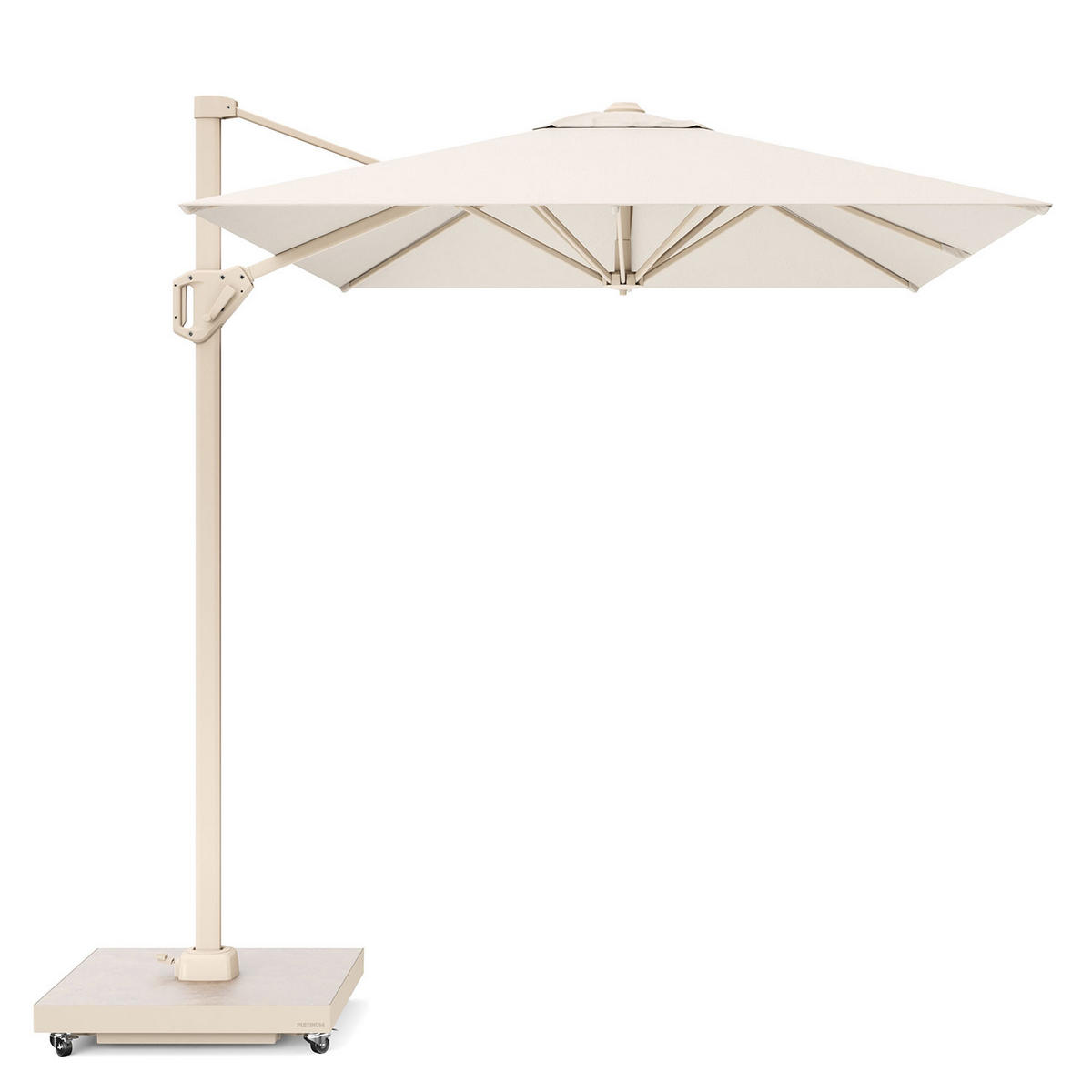 AMPELSCHIRM eckig 2.5 x 2.5 m Voyager T¹ Basic 360° kippbar creme/sand - Creme, Metall (250/250cm) - Platinum