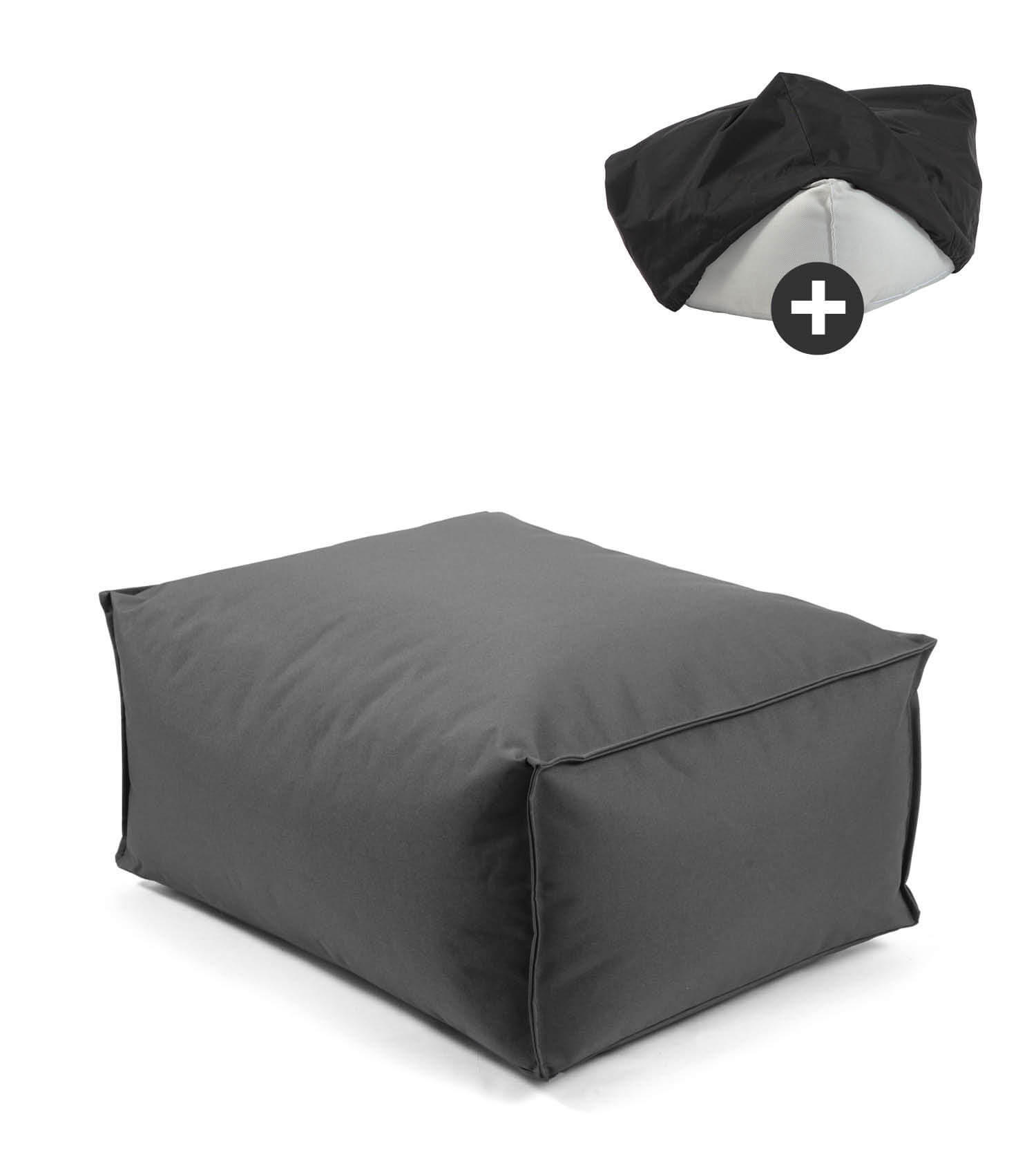 OUTDOOR POUF mit Schutzhülle Der Ruhestifter - Anthrazit, Textil (60/25/45cm) - Mokebo