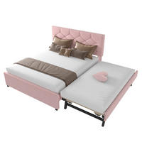 POLSTERBETT 140/200 cm & 90/190 cm in Rosa mit Rollbett und Lattenrost Samt-Design - Rosa, Holzwerkstoff/Textil (140/200cm) - STILVORA