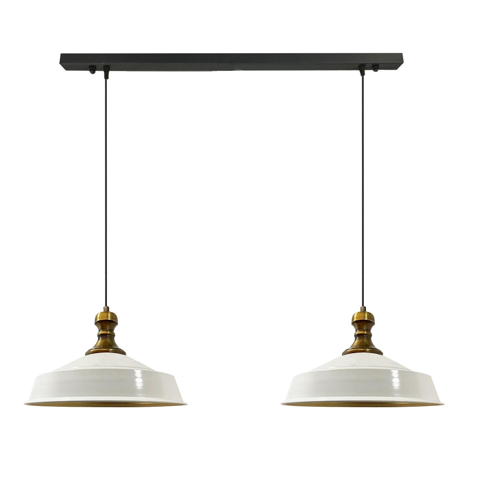PENDELLEUCHTE Asletl 2 Flammig 40/36 cm - Goldfarben/Weiß, Metall (36/40/28cm) - Bamyum