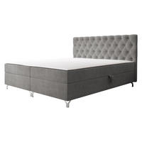 BOXBETT Chester 2 - Silberfarben/Grau, Holz/Textil (140/200cm) - MIRJAN24