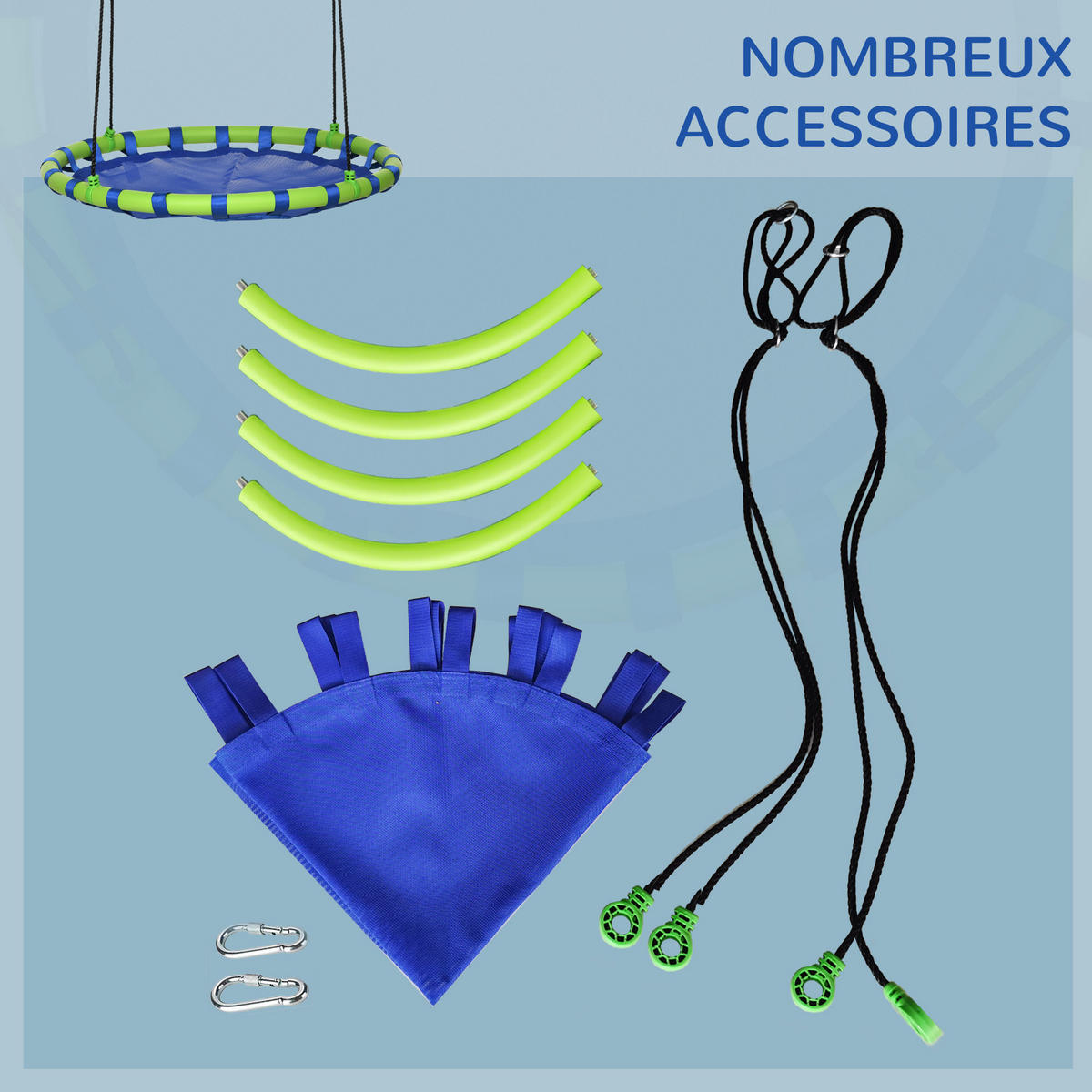 NESTSCHAUKEL DE-17958 Blau - Blau, Metall (100/100cm) - ComfortXL