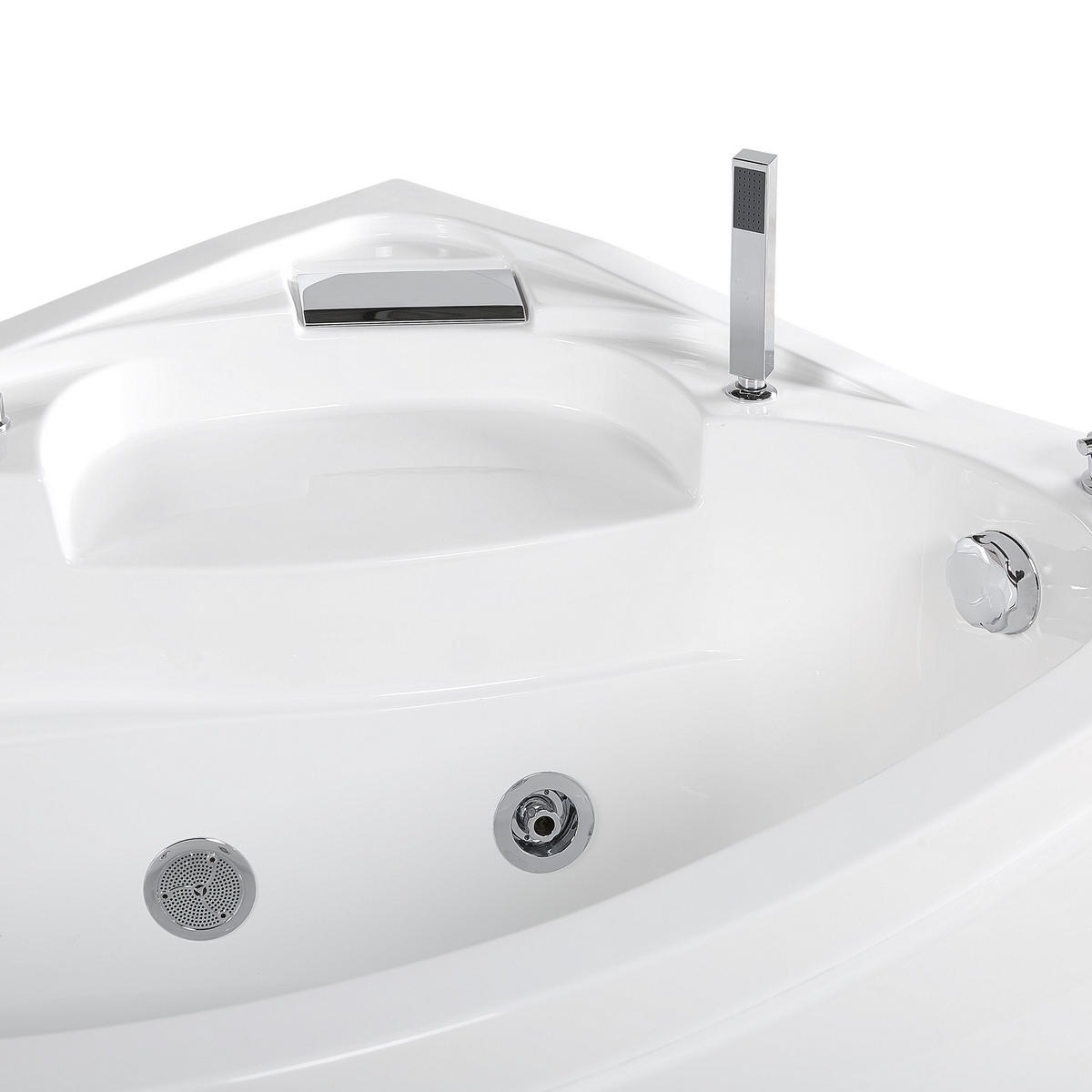 WHIRLPOOL-BADEWANNE mit LED 100x150x80 cm weiß Neiva - Weiß, Kunststoff (100/80/150cm) - Beliani