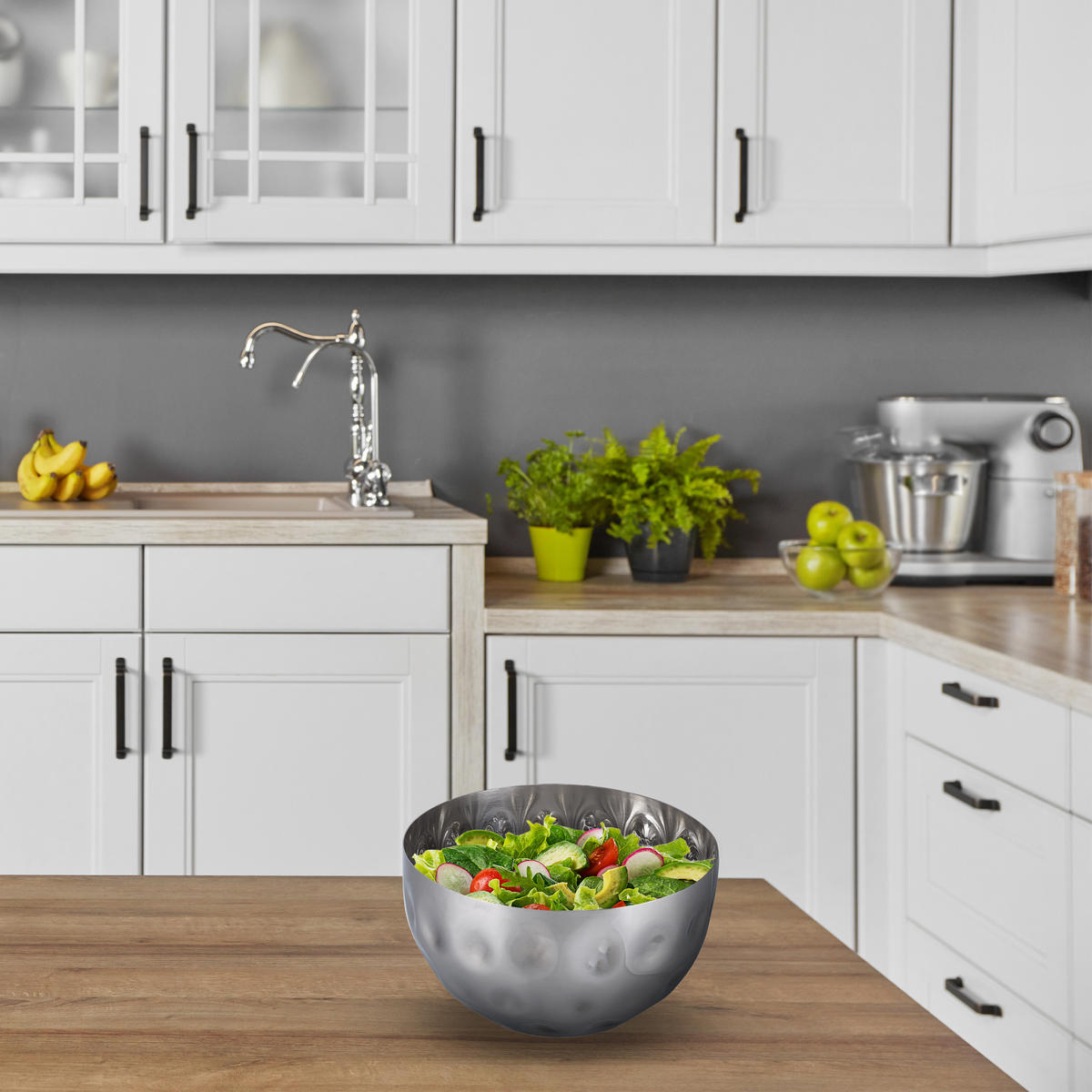 SERVIERSCHÜSSEL - Silberfarben, Metall (15/15/8.5cm) - Relaxdays