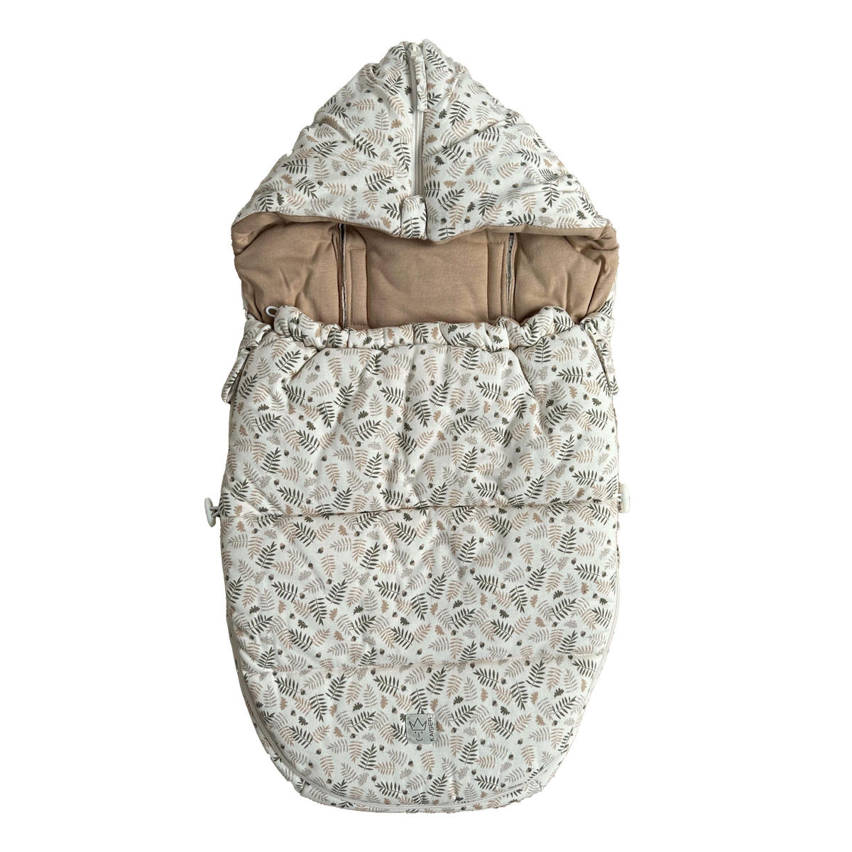 BABYSCHALENFUSSSACK Small Jersey Hooded, forrest cream - Nussbaumfarben, Textil (40/9/80cm) - Kaiserbaby