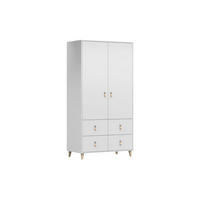 DREHTÜRENSCHRANK - Fago 2D4S - Weiß, Holzwerkstoff/Metall (105/201.5/55cm) - Möblo