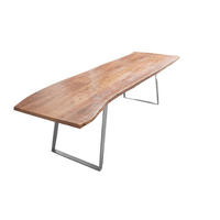 ESSTISCH HAVANNA - Beige/Silberfarben, Holz/Metall (100/220/77cm) - SAM