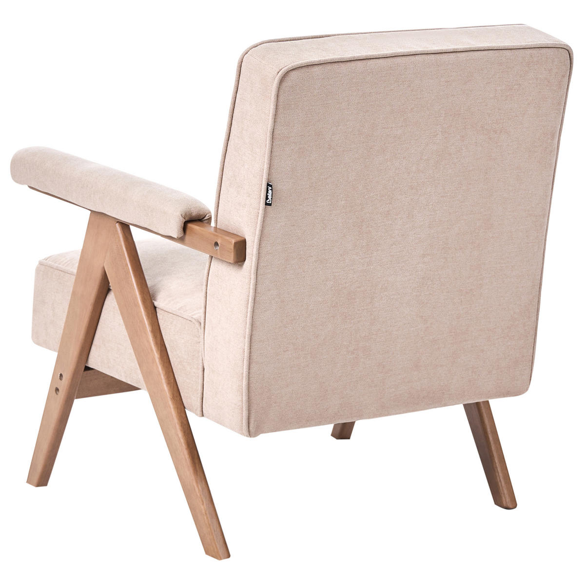 SESSEL Kunstleinen Beige Evje - Hellbraun, Textil (70/81/72cm) - Beliani