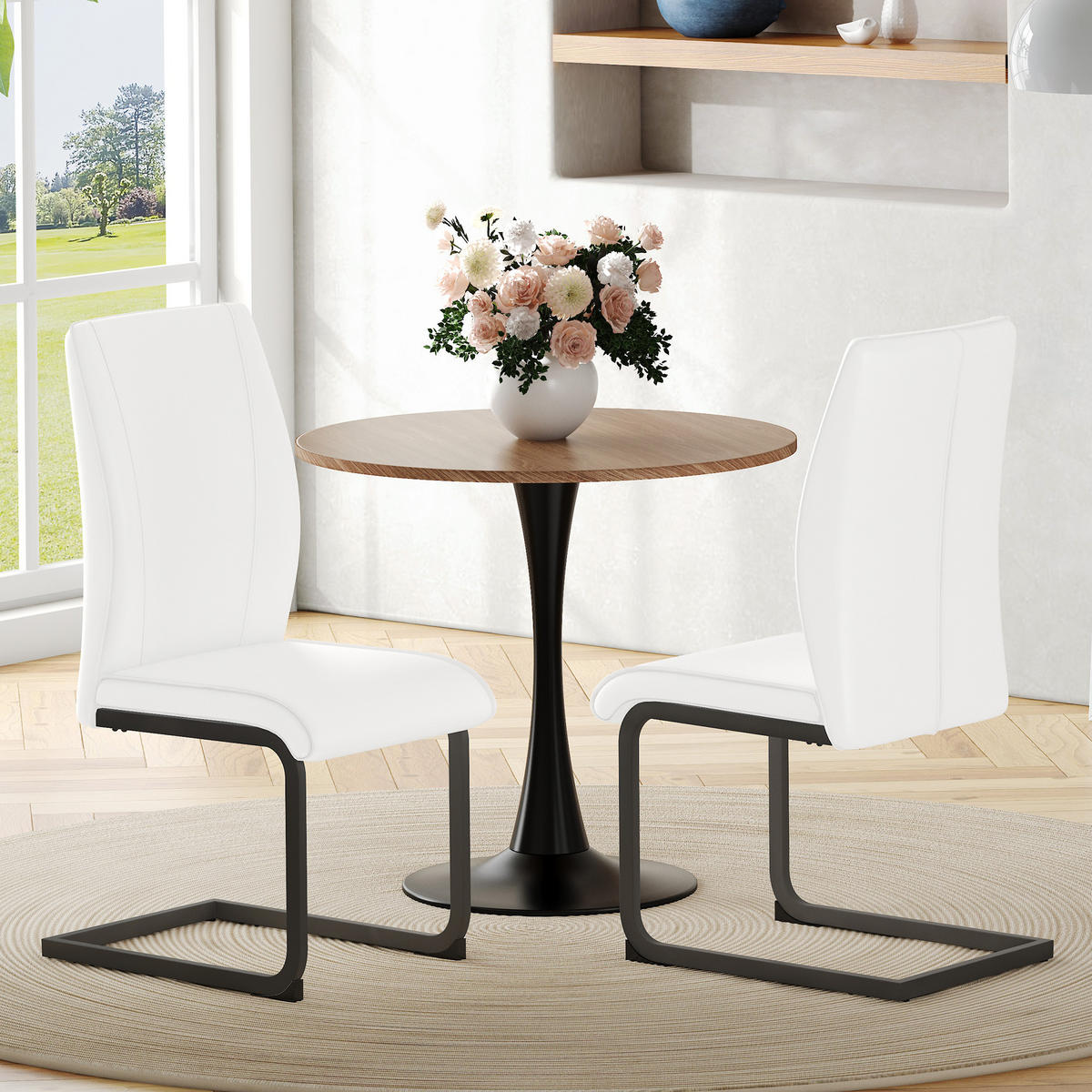 SCHWINGSTUHL DE-36541 2er-Set mit PU-Bezug und Metallbeinen Weiß - Weiß, Metall (44.5/99/43cm) - ComfortXL