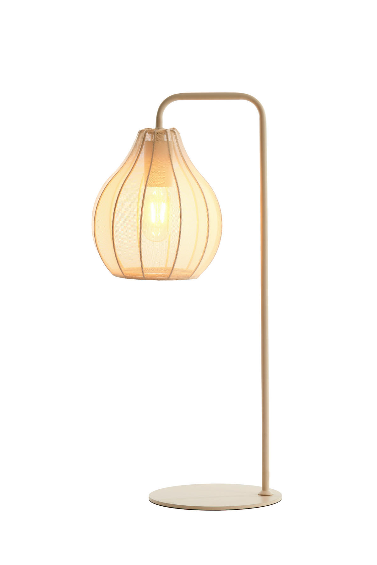 TISCHLAMPE Elati Braun Ø20/60,5 cm - Beige, Textil (20/20/60.5cm) - Light & Living