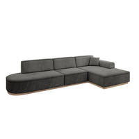 ECKSOFA Ottomane Rechts IREA-L2 - 327x165x80 cm Ecru - Anthrazit, Holzwerkstoff/Textil (327/165cm) - ALTDECOR