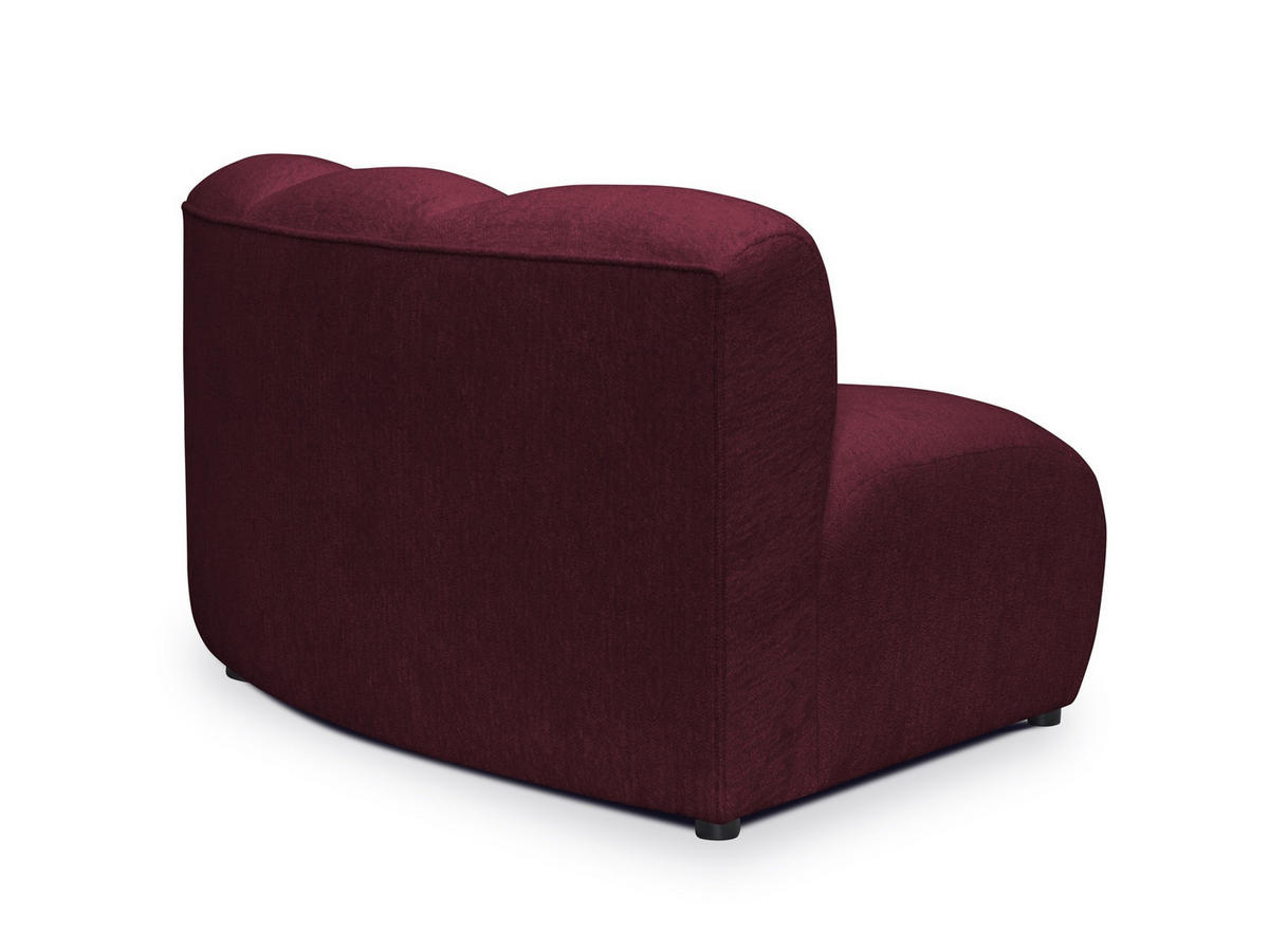 SOFAELEMENT Chenille Stoff Rot - Bordeaux/Schwarz, Holzwerkstoff/Kunststoff (147/70/89cm) - Makamii