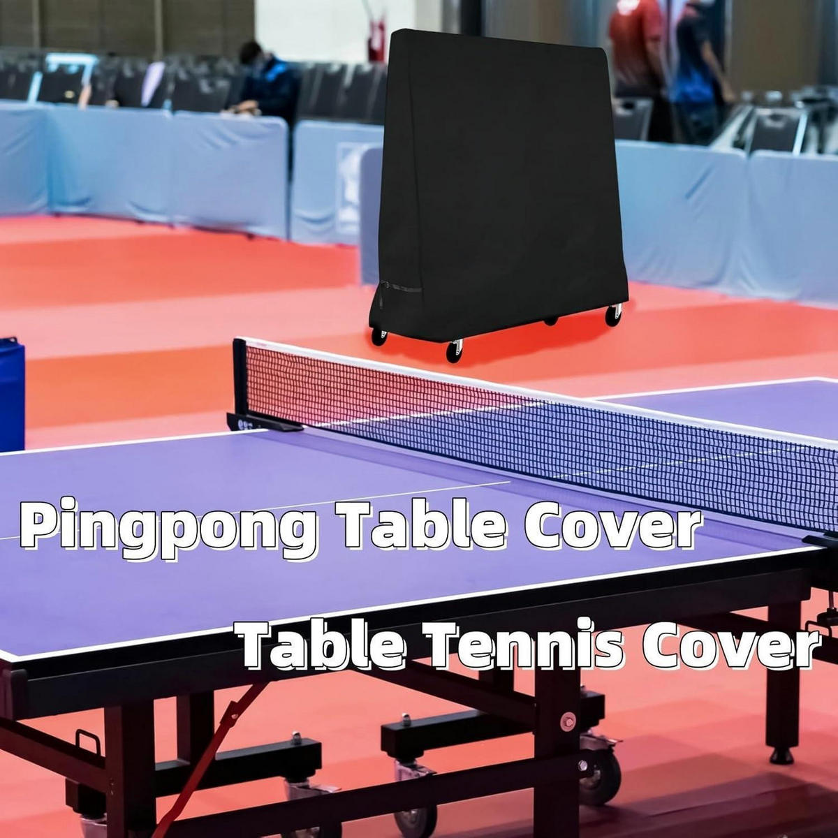 TISCHTENNIS Schutzhülle 165 x 70 x 185 cm Wasserdicht Oxford Polyester - Schwarz, Textil (165/70/185cm)