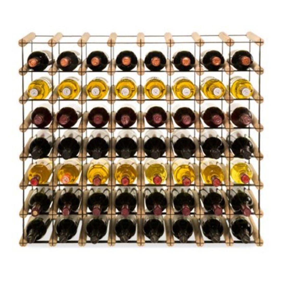 WEINREGAL Vinotega Mod Metal 72,5x82,5x24,5 cm 8x7 Flaschen Massives Kiefernholz Natur - Naturfarben, Holz (82.5/72.5/24.5cm) - PROREGAL