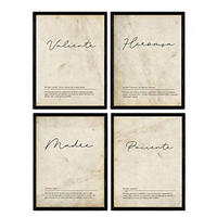 POSTER Set mit 4 Wortdefinitionen Mutter Weißen Nordic A4 Rahmenlos - Klar, Papier (29.7/3cm) - Nacnic