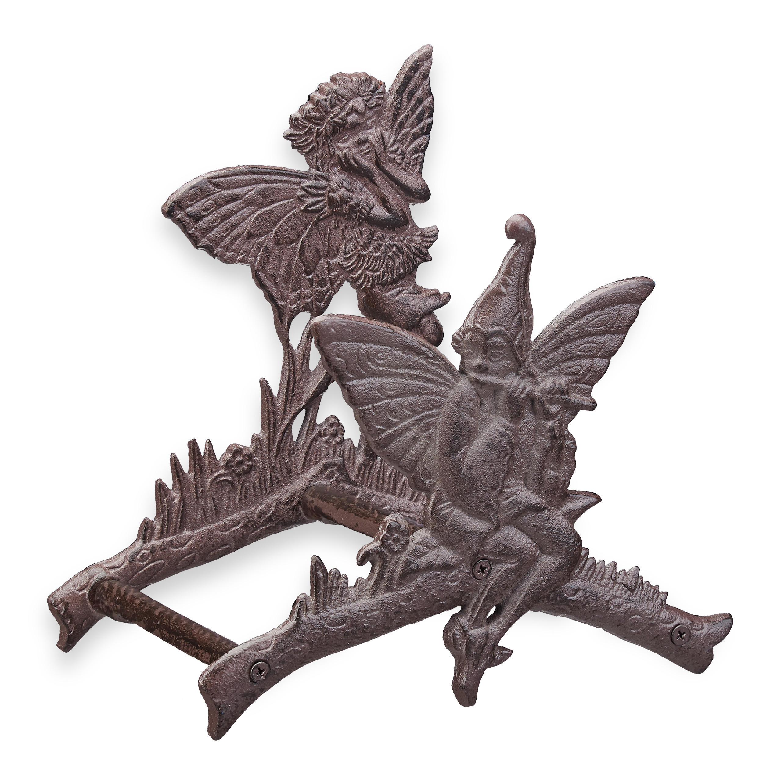 SCHLAUCHHALTER - Braun, Metall (24/24/15cm) - Relaxdays