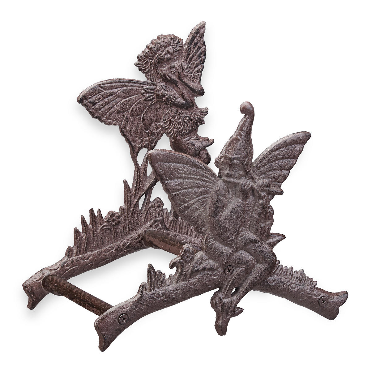 SCHLAUCHHALTER - Braun, Metall (24/24/15cm) - Relaxdays