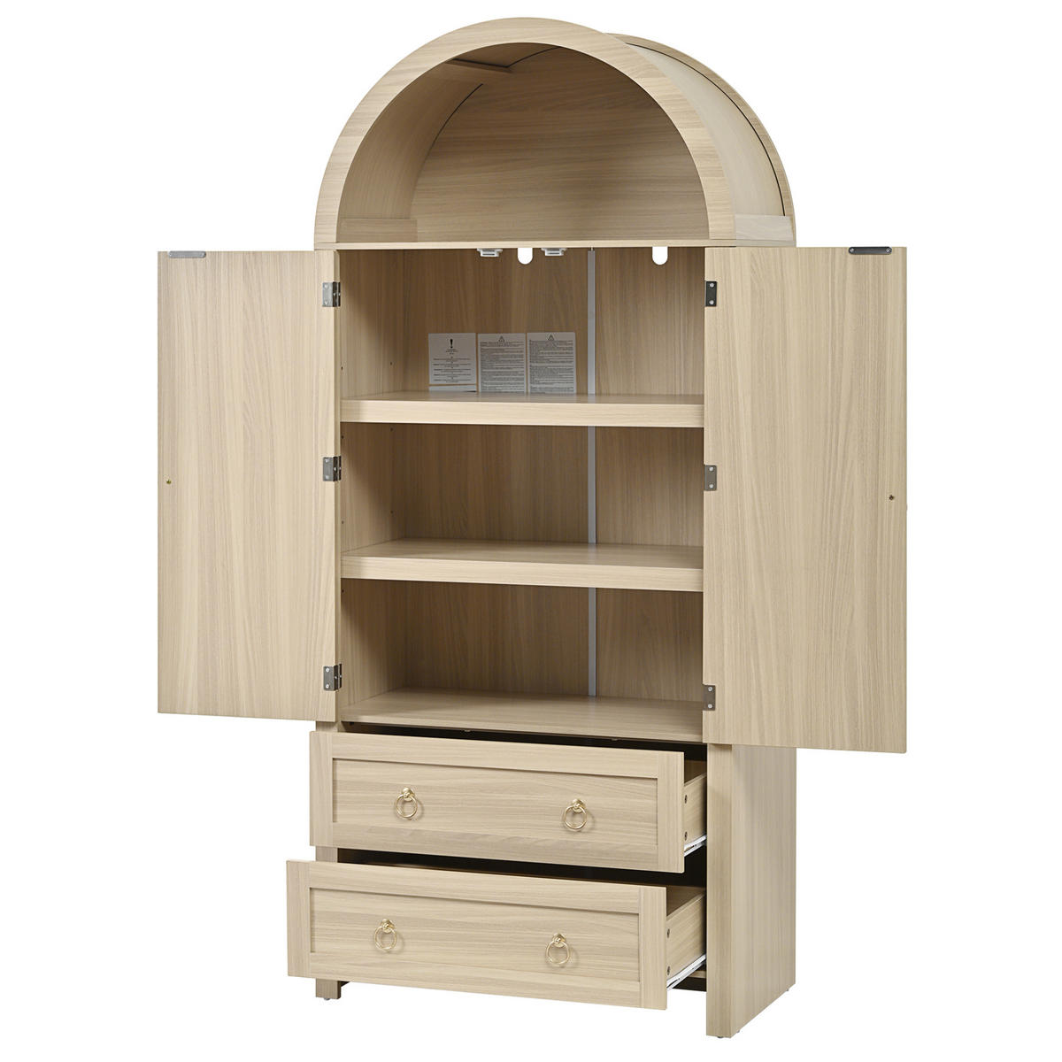 HIGHBOARD 80/180/40 cm Eichenholzfarbe aus MDF mit Rattantüren - Eichefarben, Holzwerkstoff (40/180/80cm) - OKMYHOME