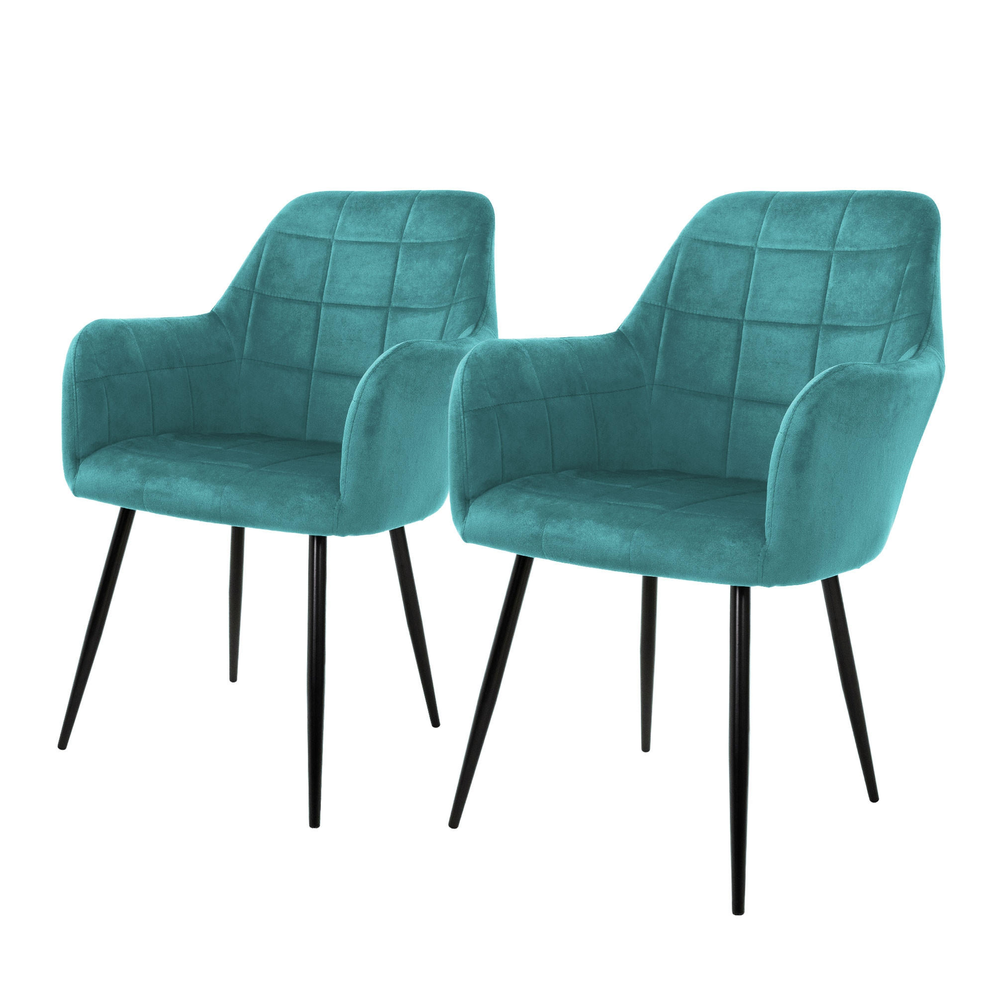 ML-DESIGN JÍDELNÍ ŽIDLE, sada 2 ks, petrolový samet