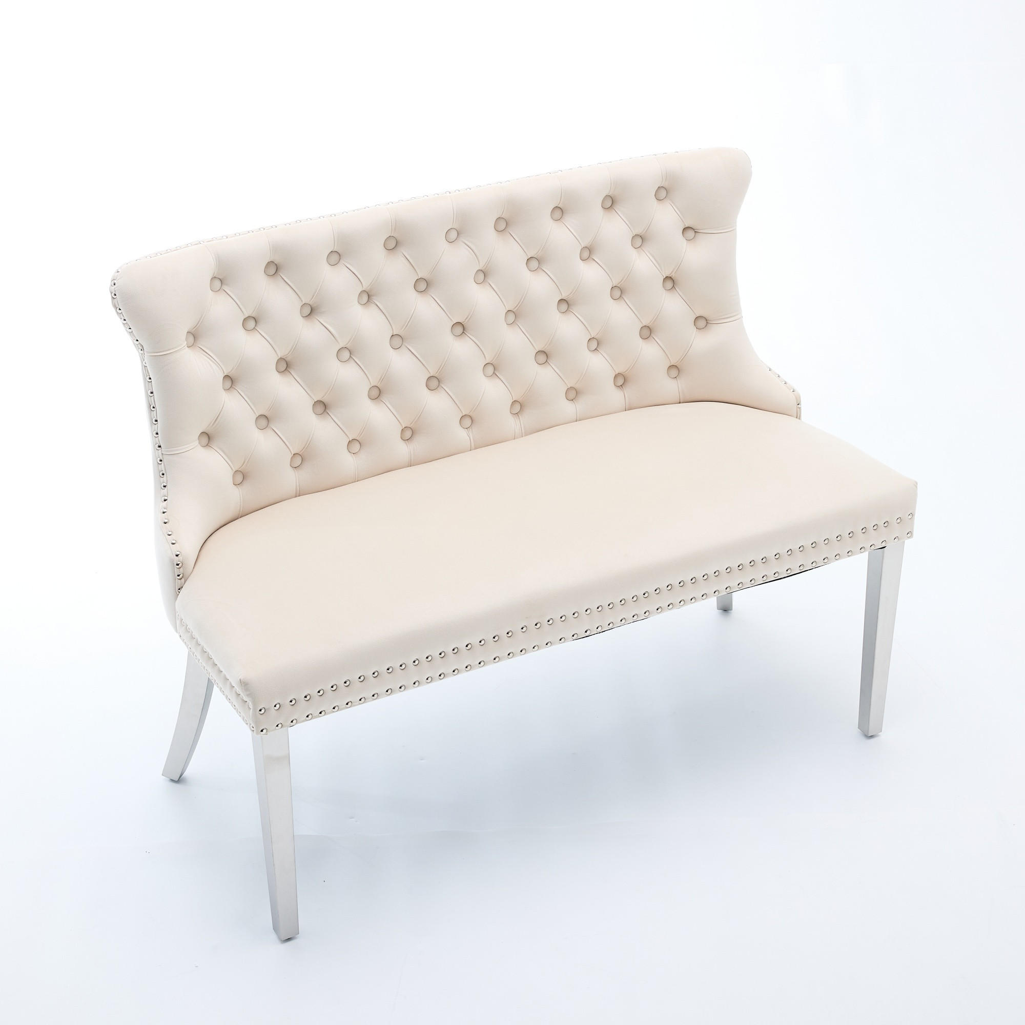 SITZBANK DE-36330 2-Sitzer mit silbernen Beinen Beige - Beige, Metall (116/89.5/58cm) - ComfortXL