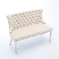 SITZBANK DE-36330 2-Sitzer mit silbernen Beinen Beige - Beige, Metall (116/89.5/58cm) - ComfortXL