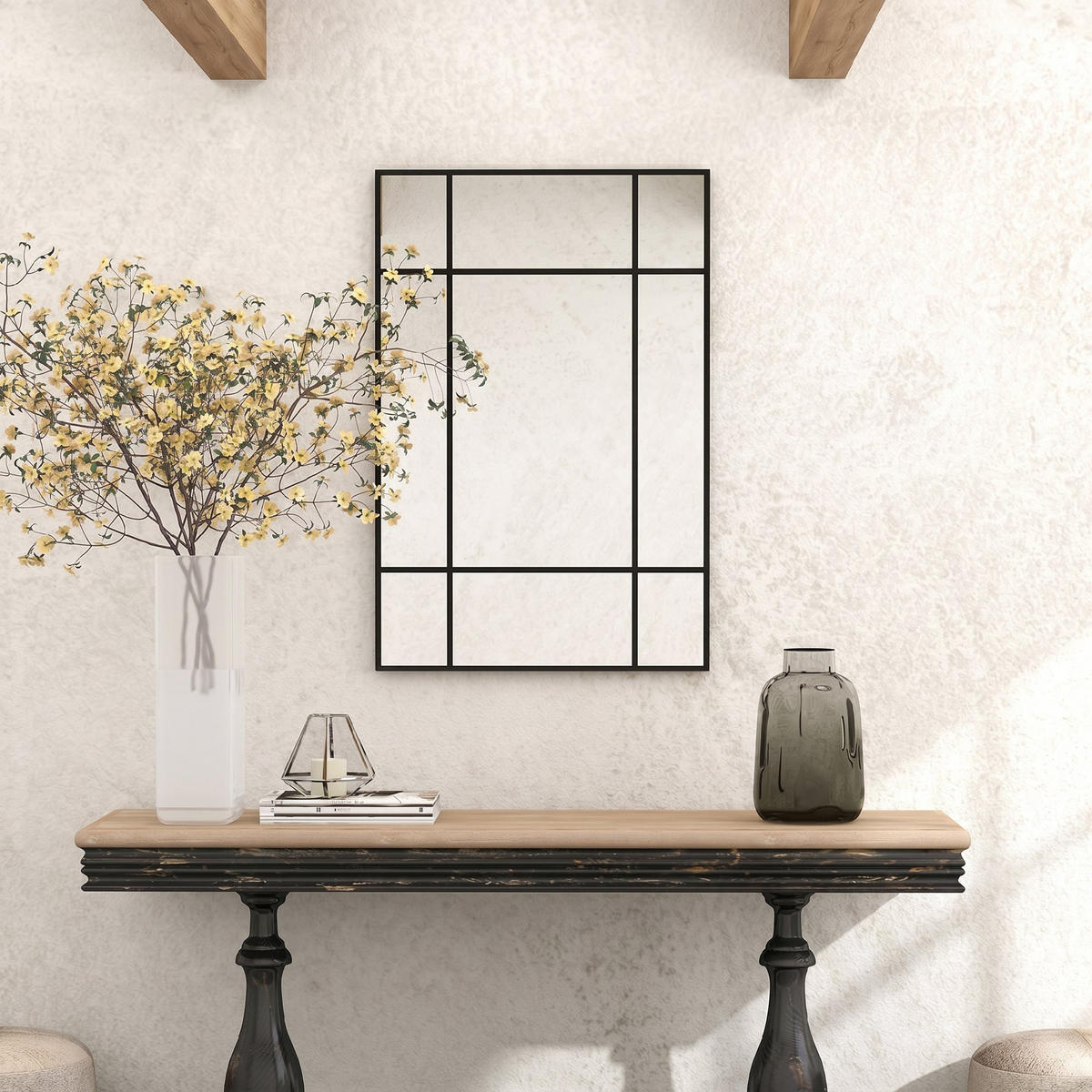 WANDSPIEGEL Schwarz 90/2/60 cm - Schwarz, Glas (90/60/2cm) - PANGIVO