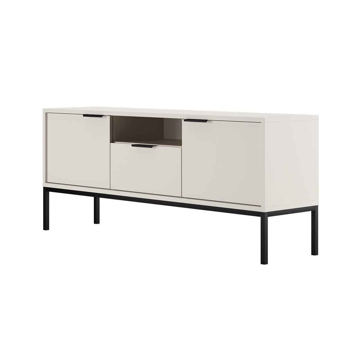 TV-MÖBEL Seattle Weiß - Schwarz, Holzwerkstoff (33/56.4/135cm) - Petits-meubles