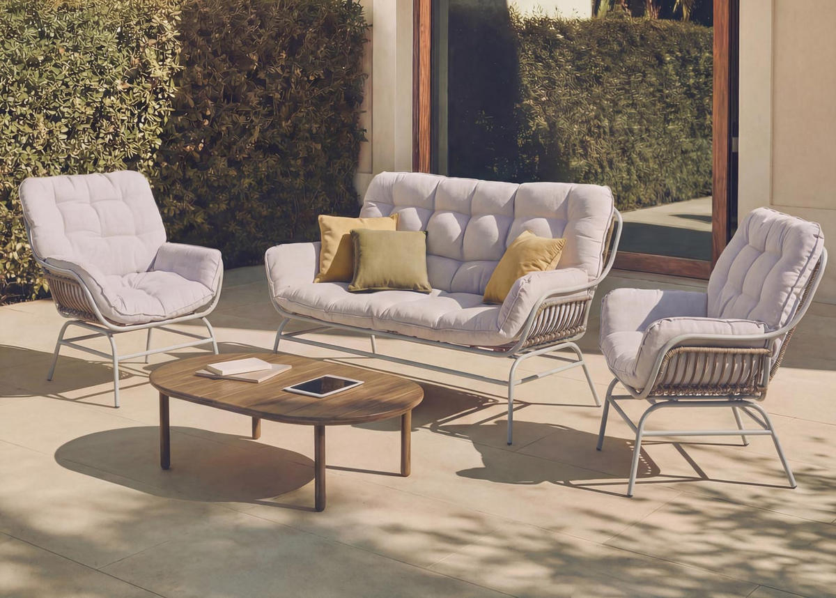 SOFA Světle šedá, béžová - světle šedá/béžová, kov (121/93/87cm) - MCW